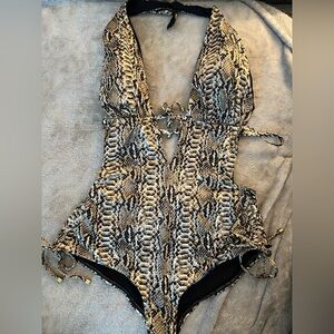 Vitamin A snake print monokini